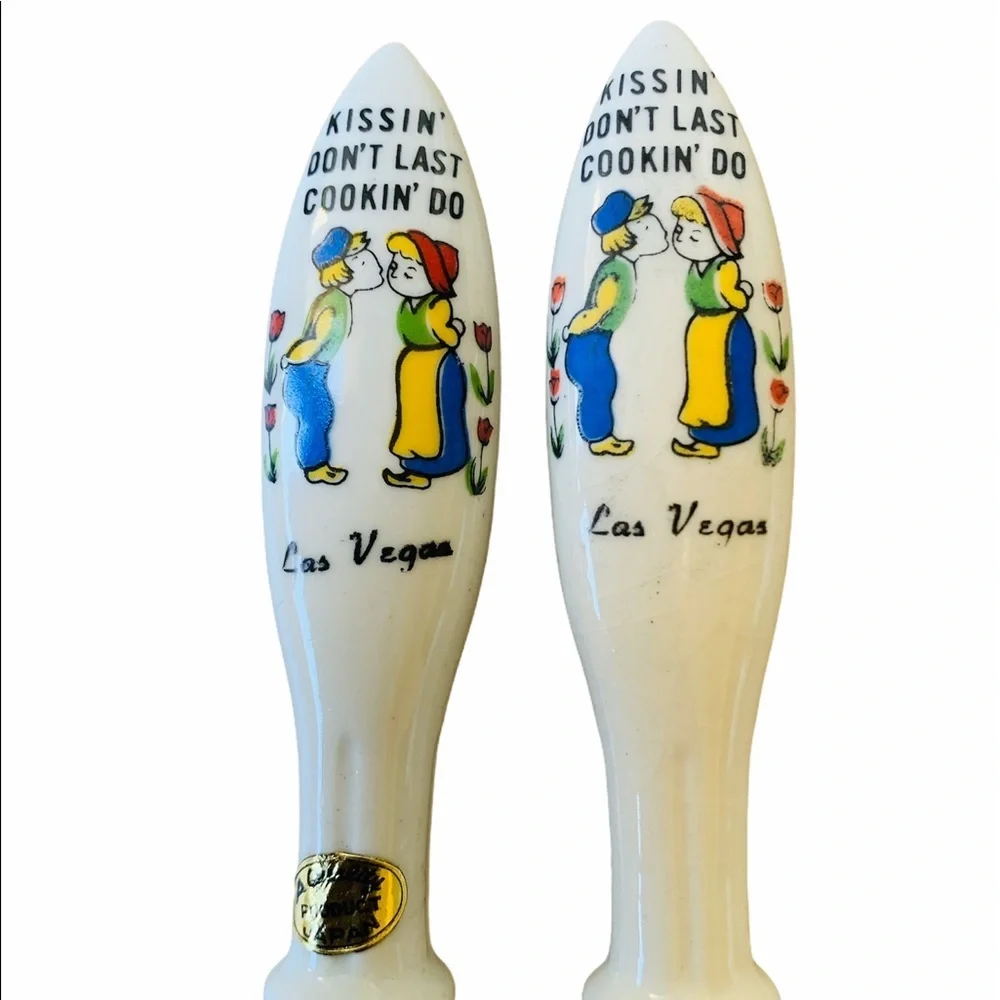 Kissing Don’t Last Cooking Do Porcelain Spoon and Fork Serving Set